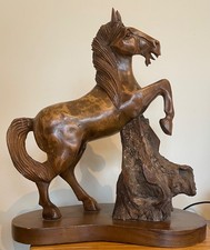 Hand Carved Wooden Horse - 14.5" tall - Very Tactile