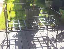Antique victorian Cot - Cast iron and steel with solid brass finials