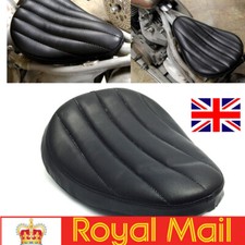 Motorcycle Black Leather Solo Saddle Seat For Harley For Chopper Bobber Custom