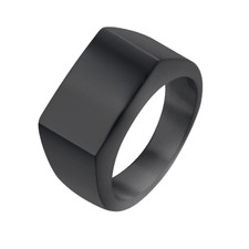 Rectangular Black Signet Ring