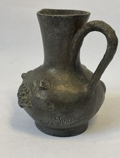 Vintage Pewter Cream Jug Lion