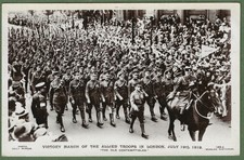 WW1 Victory March of The Old Contemptibles London 1919. Superb Real Photo.