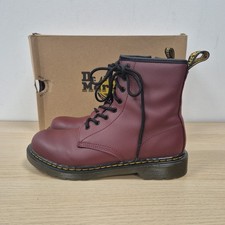 Dr Martens 1460 Y Red Cherry Soft Leather Zip Ankle Boots Size Uk 5 Eu 38 Womens