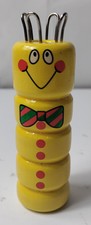 Wooden Knitting Dolly, Yellow Bee, Spool Knitter, Craft Loom, Collectible, VGC