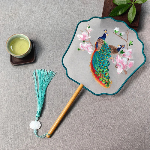 Embroidered peacock decorative