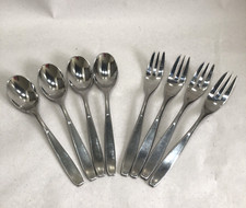 Vintage VINERS IRELAND 4x Pastry Forks & 4xTeaspoons Stainless Steel Cutlery