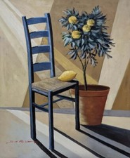 ORIGINAL Oil Painting On Canvas Sheet 52 x 62cm 'The Chair' SIGNED