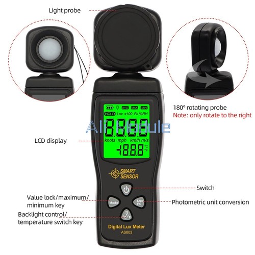 Lux light meter digital - lux/fc,