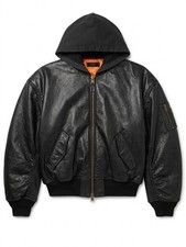 Premium Black Leather Bomber