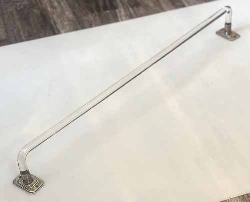 Vintage bent glass towel bar - vintage,