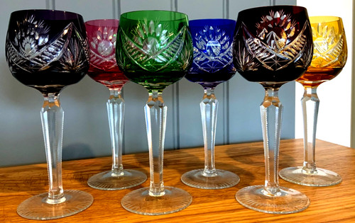 Set six bohemian cut - set, of