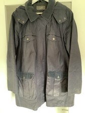 Wax Jacket Size 16 Used In Good Condition Dark Blue with Pockets Lined Cotton