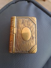 Antique brass vesta match box - vesta,