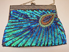 Vintage peacock sequin clutch