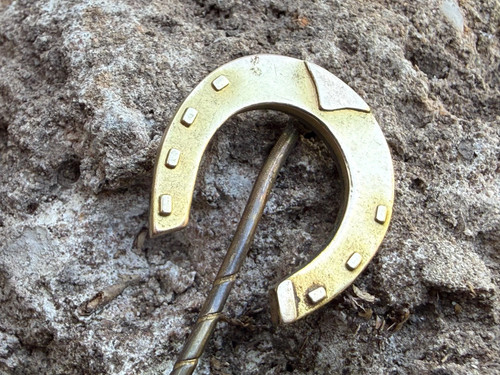 Antique gilt horseshoe stick - antique,