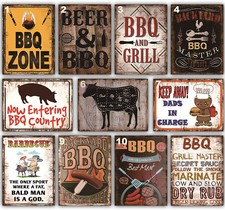 Metal BBQ Garage Sign Garden