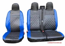 VW TRANSPORTER T4 T5 T6 Heavy Duty DORCHESTER Blue Leather Look Van Seat Covers