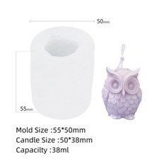 3D Candle Molds Silicone Owl Soap Wax Resin Craft Candle Moulds DIY Making Molds