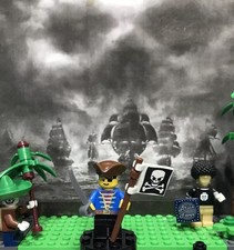 Lego Pirates Mini Figure Vintage Collection Series Pirate With Flag Pi080 / 1992