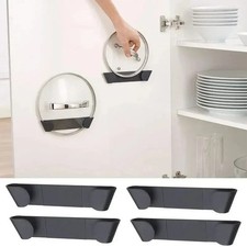 Set of 4 Pot Lid Racks Wall Mounted Pan Dish Organizer Holder for Kitchen