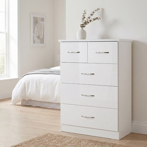 Nevada drawer chest - 3+2, white