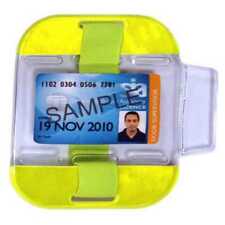 ID/SIA License Badge Holder - Arm Band High Viz Yellow Security Festival