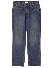 WRANGLER Mens Arizona Straight Jeans W32 L30 Blue Cotton BU01