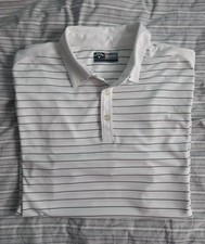 Callaway Golf Polo Shirt Short Sleeve Mens XL Opti Dri White Black Striped New