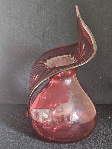 Vintage cranberry glass vase - vintage,