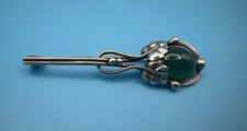 Rare Antique German 830 Silver & Chrysoprase Art Nouveau Brooch Signed WMF