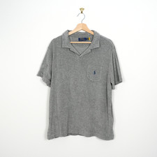Polo Ralph Lauren towelling towel grey summer holiday polo shirt Large L
