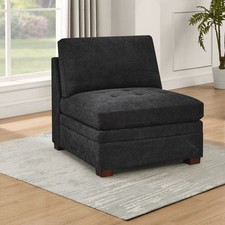 Dark Grey Armless Chair for