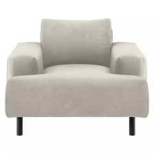 Habitat Julian Velvet Armchair - Natural RRP £375 - pristine Condition