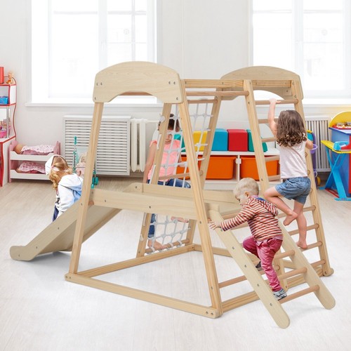 Wooden climber playset kids - wooden,