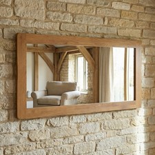 Large Wall Mirror Rustic Oak