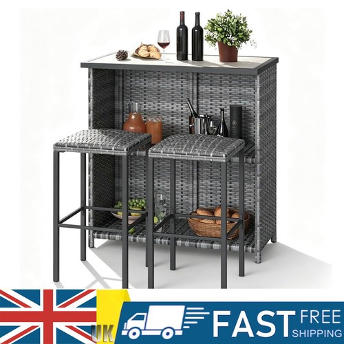 3pcs rattan bar table set - bar,
