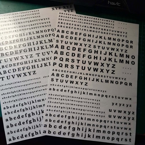 Vinyl decal font sheets - , small