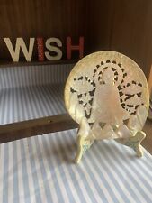 Vintage Carved Mother of Pearl Plaque Wall Hanging Buddha Large