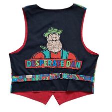 DESPERATE DAN Mens Waistcoat Sze M/L Funky Colourful Vintage Comic Festival OOAK