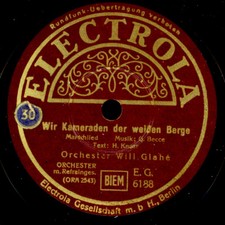 WILL GLAHE & SCHURICKE-TERZETT Wir Kameraden der weißen Berge/Skiläuferlied S339
