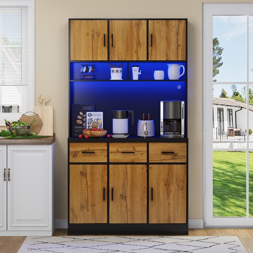 Kitchen cupboard with led - with,