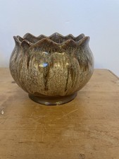 Vintage Plant Pot Brown Glazed