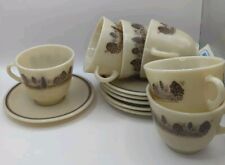 6 JAJ Pyrex Rustic Cups &