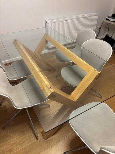 Light oak glass top dining - oak,