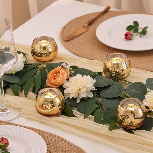 6pcs gold glass candle - 6pcs,