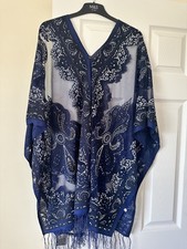 Lovely Ladies  New Navy Beach cover up/poncho/kaftan 