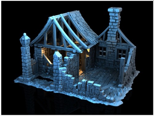 Ruined house 28mm - ruined, dnd