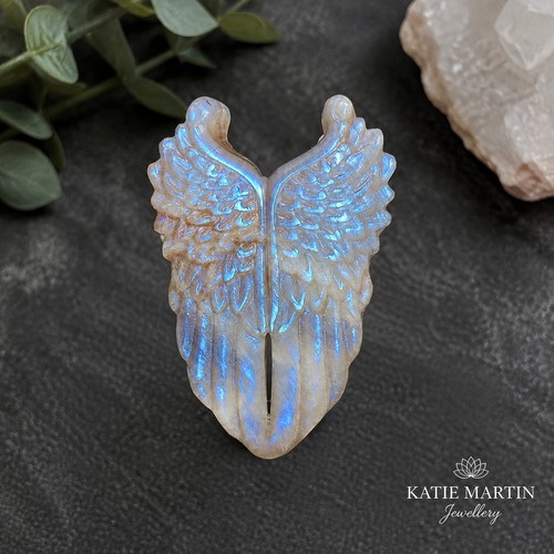 Hand carved natural moonstone - carved,