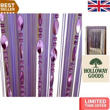 Elegant Purple Beaded Door Curtain with Tassel - Versatile Divider 195x95cm