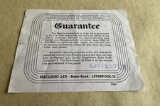 Hornby Dublo 1957 Guarantee